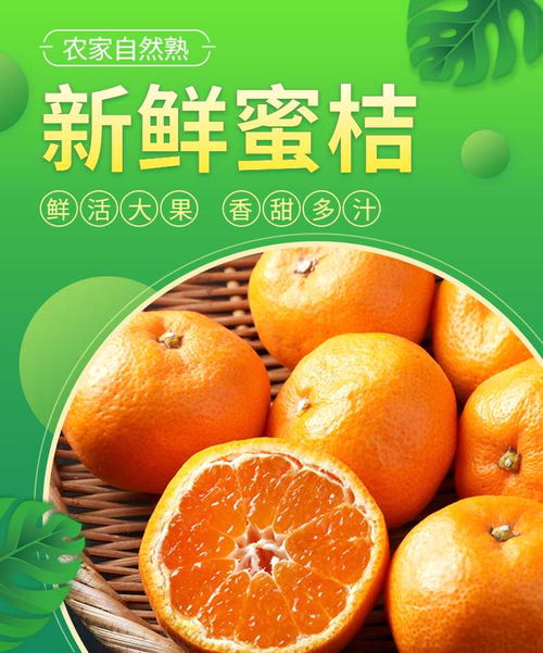 食品生鲜水果橙桔子详情页 手机海报长图